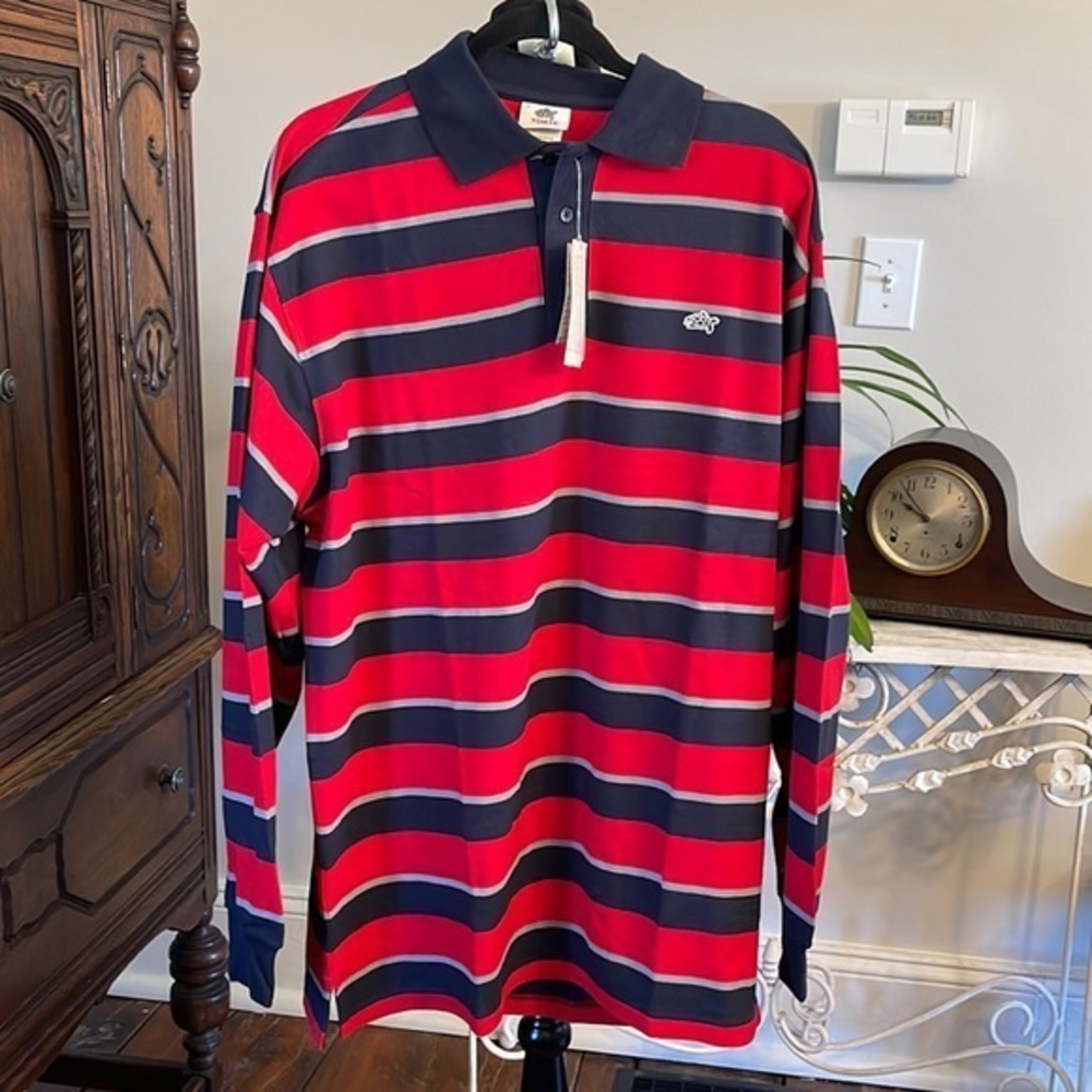Torte Y2K NWT men's size L Red & Blue patriotic Rugby Preppy Vintage